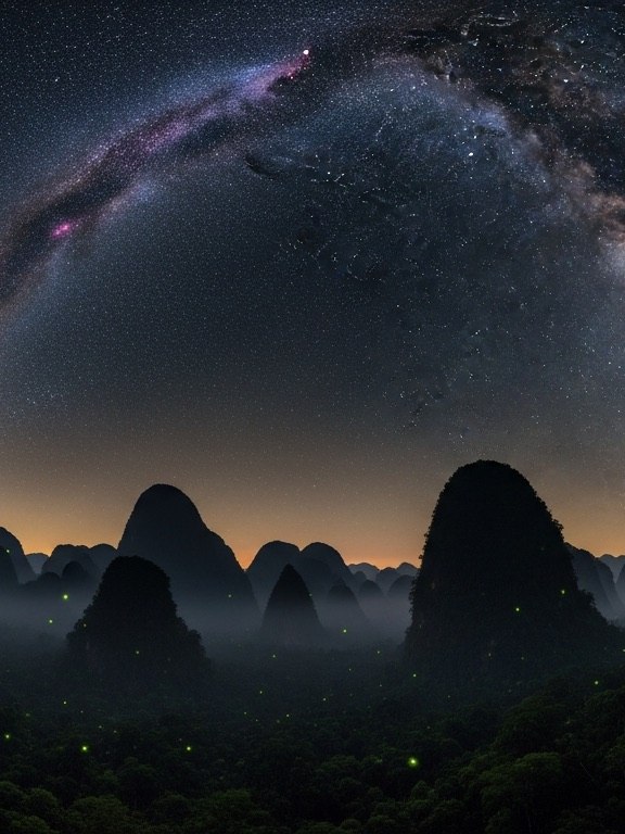 The Milky Way over the karst
